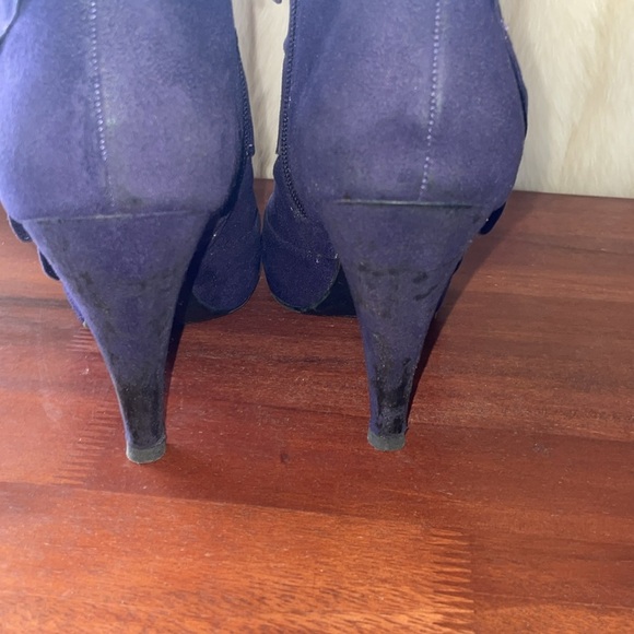 Fioni Purple Faux Suede Ankle Boots Retro Y2K Whimsigoth Booties Size 9 - Picture 4 of 8